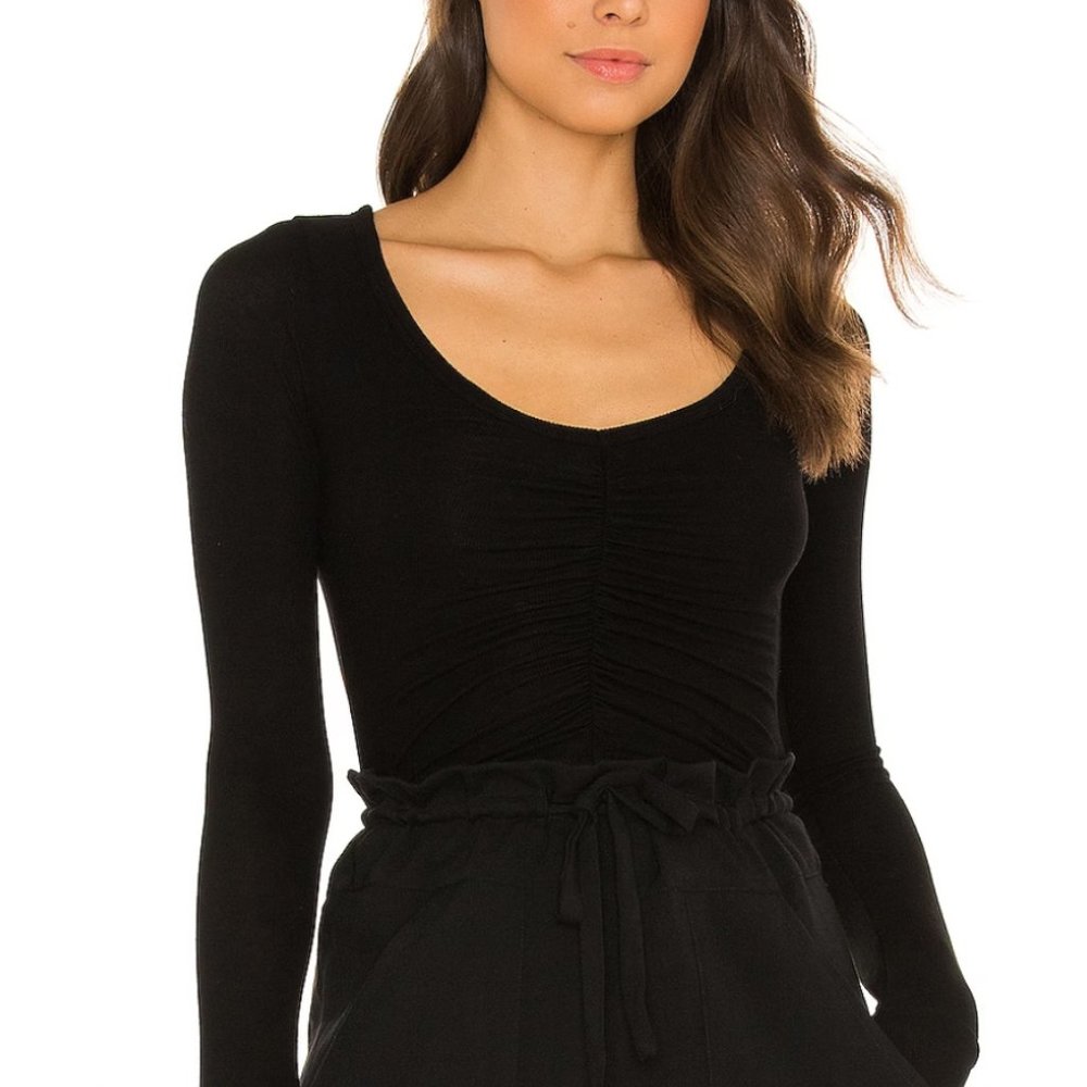 Revolve - Michael Lauren Salvatore V-Neck Ruched Front Crop Top